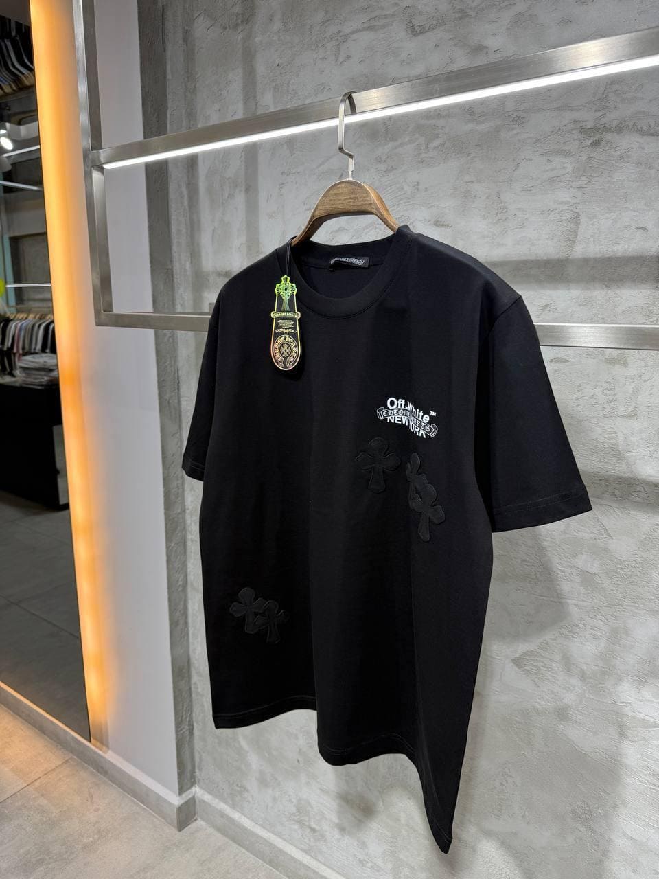 Off-white X Chrome Hearts Black T-shirt